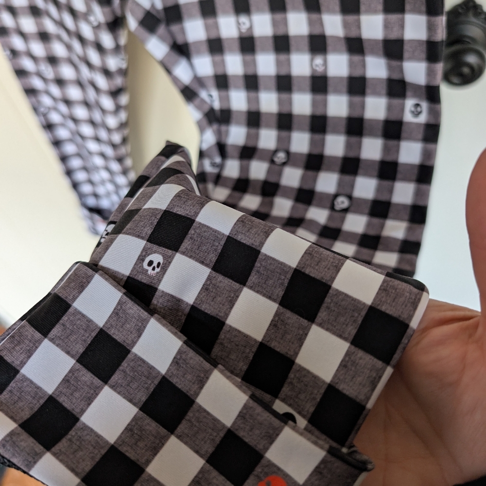 NWOT Blackmilk Museum Gingham Skull Cuffed Pants